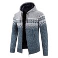 thumbnail image 2 of DeHolifer Men's Winter Coat Ethnic Style Printed Zipper Sweater Long Sleeve Hooded Outwear Casual Coat Gray 2XL, 2 of 4