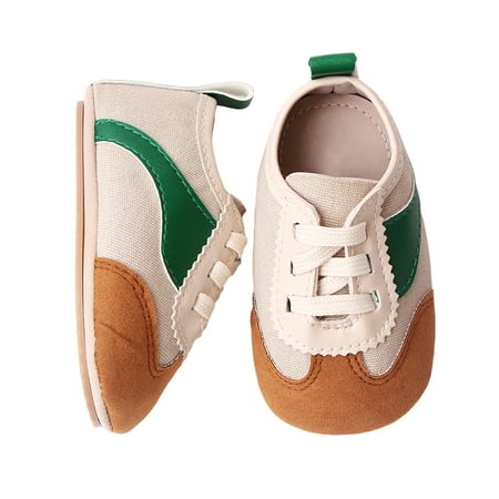 

MERSARIPHY Baby Girls Boys Canvas Shoes Non-slip Contrast Color Tie-up Indoor Outdoor Toddler Shoes