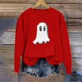 thumbnail image 4 of Up to 50% off Halloween Women Oversized Sweatshirt without Hood Cute Ghost Pumpkin Printed Graphic Pullover Holiday Tops (XL, Red), 4 of 5