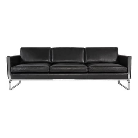 Orren Ellis Yunior Mid Century Modern Leather Sofa