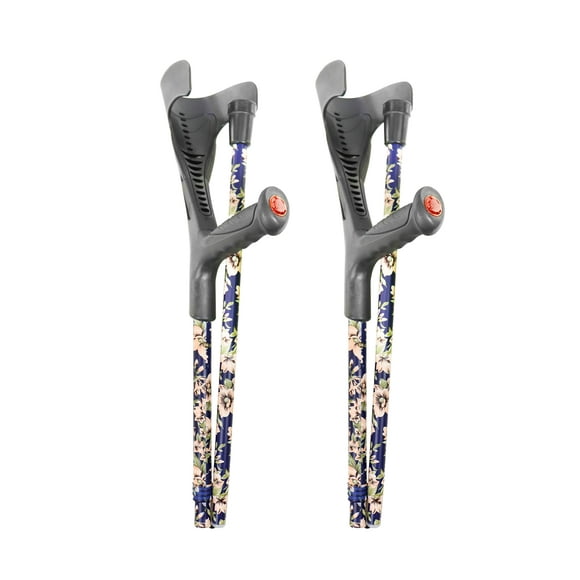 PEPE Mobility - Muletas plegables para adultos (2 unidades, puño abierto), coloridas, plegables, de aluminio, ajustables
