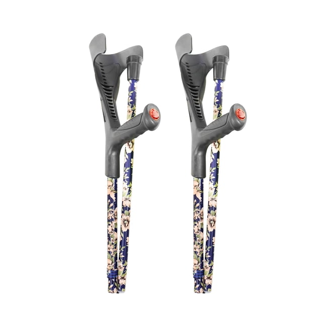 PEPE Mobility - Muletas plegables para adultos (2 unidades, puño abierto), coloridas, plegables, de aluminio, ajustables
