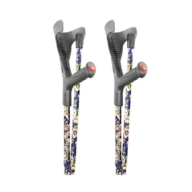 PEPE Mobility - Muletas plegables para adultos (2 unidades, puño abierto), coloridas, plegables, de aluminio, ajustables