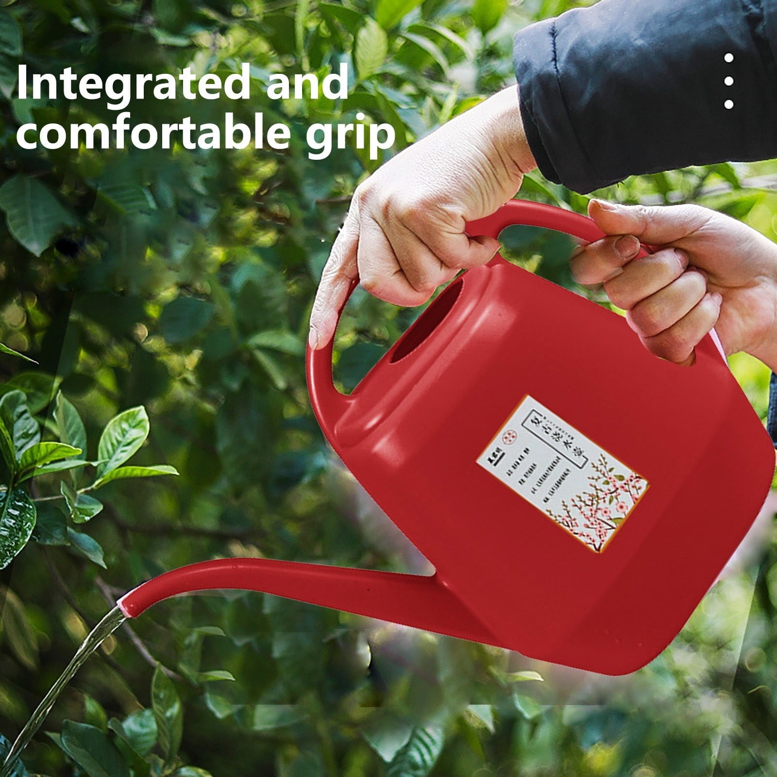 Indoor Watering Can 1 Gallon Red, Long Spout, Lightweight, Anti- Handle, Ideal for Delicate Flowers and Seedlings,Red