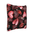 thumbnail image 2 of Bingfone Ladybugs And Red Hearts Linen Throw Pillow Covers Cushion Case Pocket Button Vintage Farmhouse Pillowcase For Sofa Couch Bed 18"X18", 2 of 9