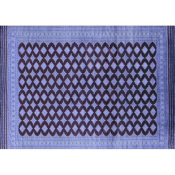Ahgly Company Indoor Rectangle Oriental Blue Industrial Area Rugs, 8' x 12'