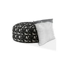 thumbnail image 2 of HomeRoots 518254 20 x 24 x 24 in. Black Cotton Round Animal Print Pouf Ottoman, 2 of 5