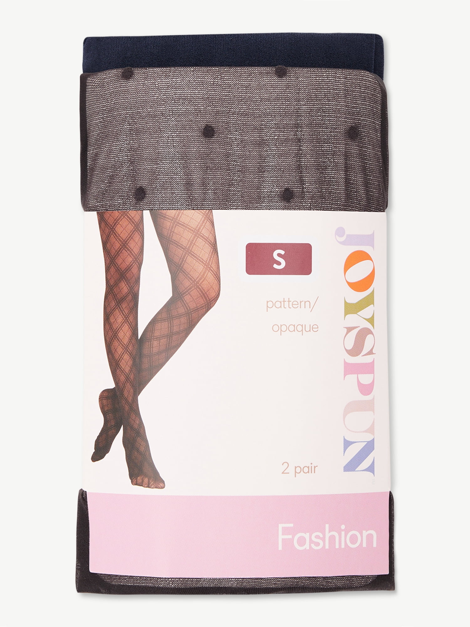 Joyspun Women's High Waist Textured and Opaque Tights 2-Pack Joyspun Women's High Waist Textured and Opaque Tights 2-Pack