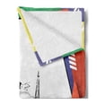thumbnail image 2 of Eiffel Tower Soft Flannel Fleece Throw Blanket, Girl Walking in the Streets of Paris Sketch Style Romantic Eiffel Tower Image, Cozy Plush for Indoor and Outdoor Use, 60" x 80", Orange, by Ambesonne, 2 of 5