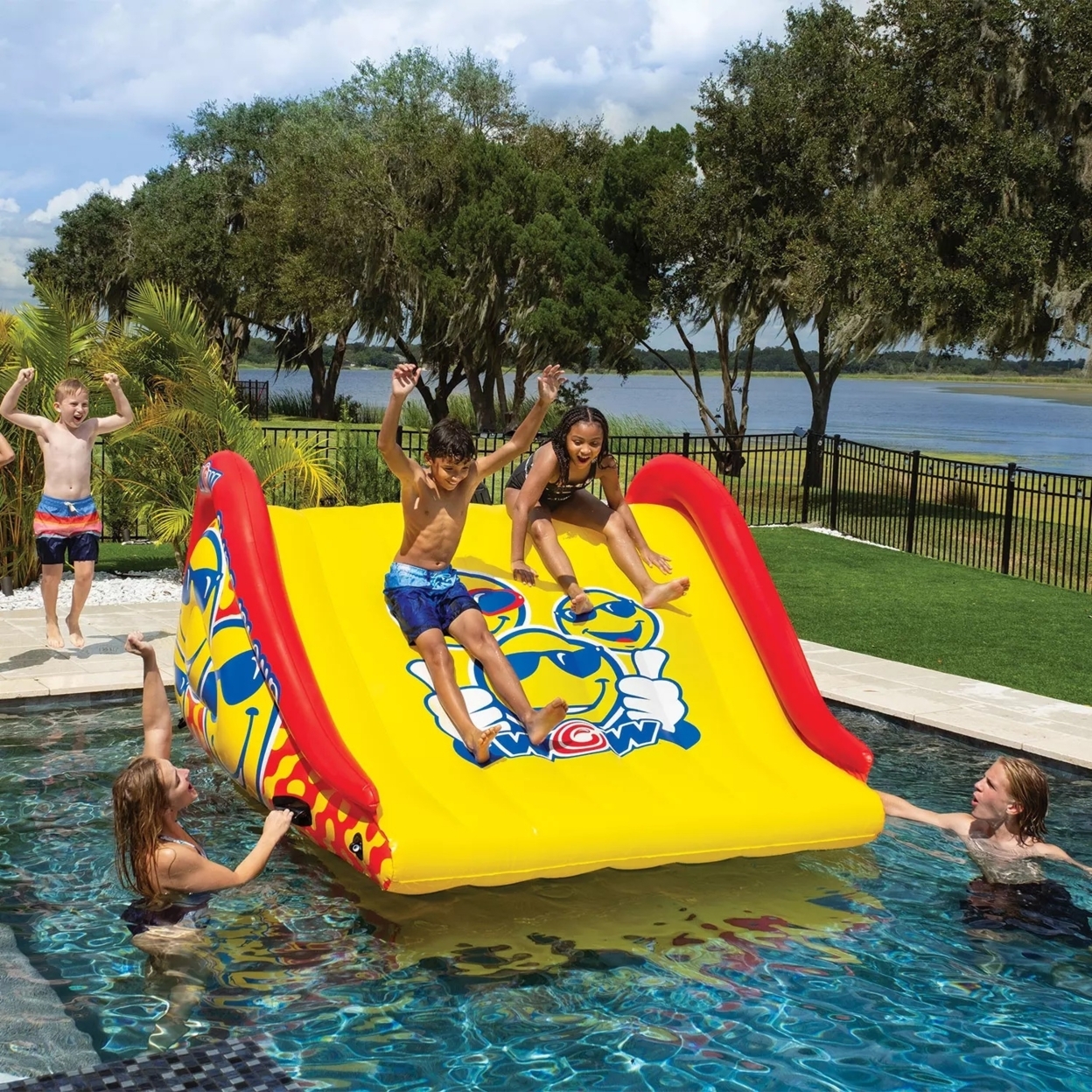 WOW Sports Floating Island Slide and Water Walkway Combo, Red - image 3 of 5