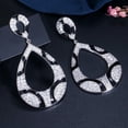 thumbnail image 4 of Silver Plated Cubic Zirconia Women Costume Black Snake Print Long Drop Earrings, 4 of 9
