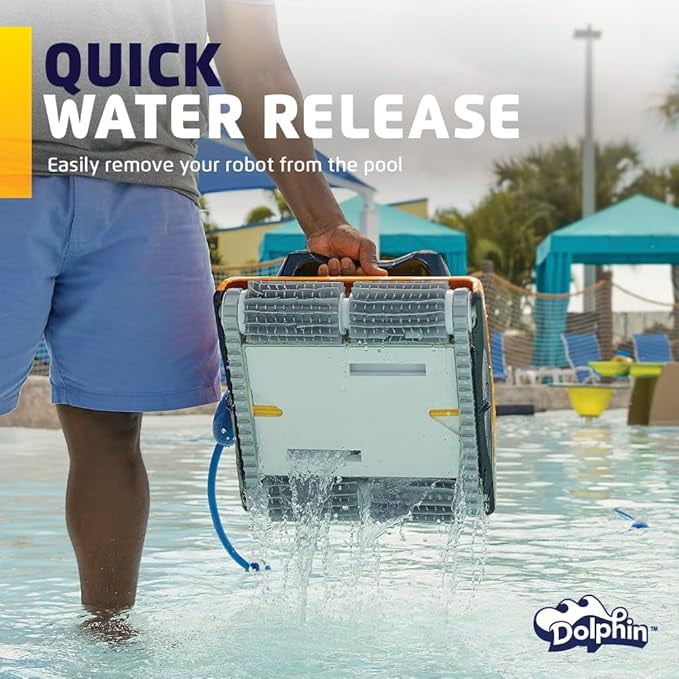 DOLPHIN W20 Wave Commercial Robotic Pool [Vacuum] Cleaner with Caddy - Engineered for Unmatched Cleaning Performance - Ideal for Commercial Swimming Pools up to 68 Feet