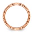 thumbnail image 3 of Rose Plated Sterling Silver Patterned Wedding Band Ring, 3 of 5