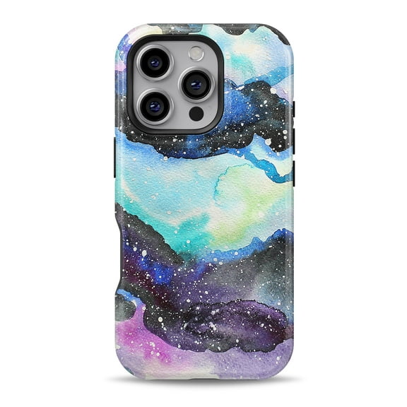 DesignSkinz Scratch-Resistant Hard Slim Case Compatible with iPhone 16 (Compatible with MagSafe) - Watercolor Galaxy Sky