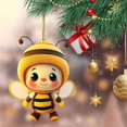 thumbnail image 3 of 2D Acrylic Flat Printing Cartoon Cute Bees Car Ornament Rear View Mirrorr Pendant Tree Window Hangings Decor Creative Ornament, 3 of 4