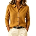 thumbnail image 2 of Tdoqot Womens Button Up Cardigan Sweaters- Casual Collared Long Sleeve Warm Fall Sweaters Tops Size L, 2 of 5