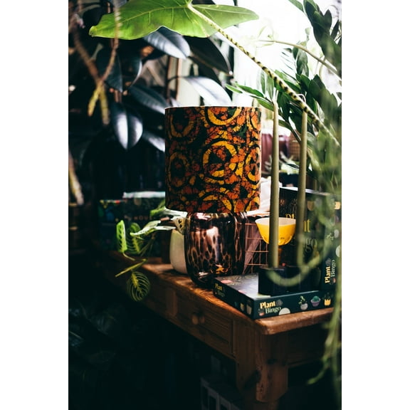 Bedside pendant drum lampshade, ceiling, table or standing handmade batik lampshade , home decor ideas - all sizes - Orange Tango
