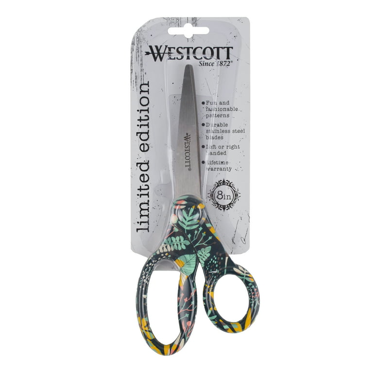 Westcott 8 Holiday Fashion Scissors, Stainless Steel, Green Dots Design,  1-Count 