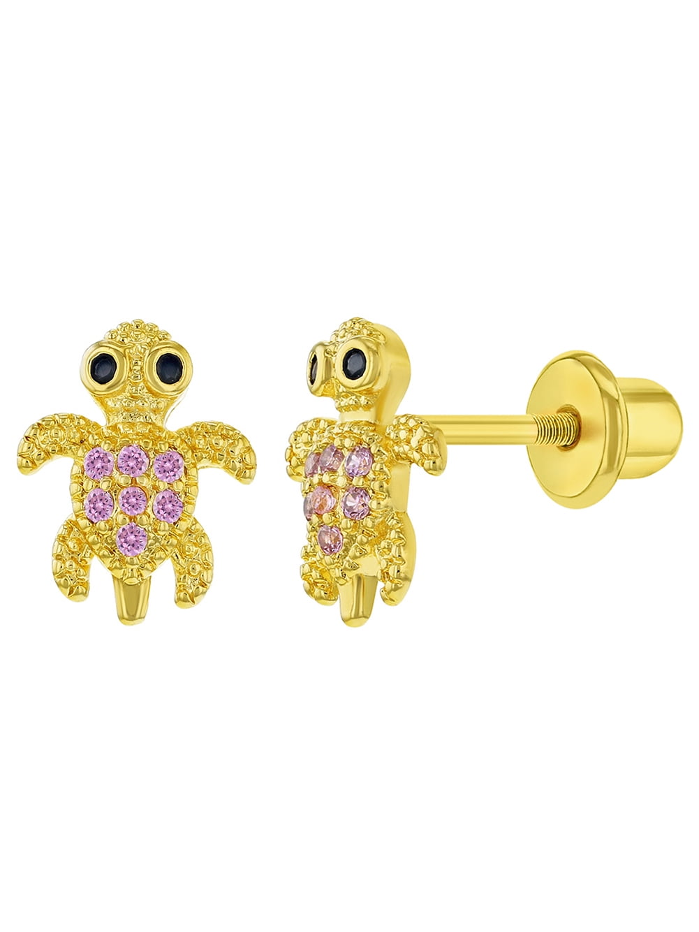 Details about   925 Sterling Silver Pink Cubic Zirconia Owl Screw Back Animal Earrings for Girls 