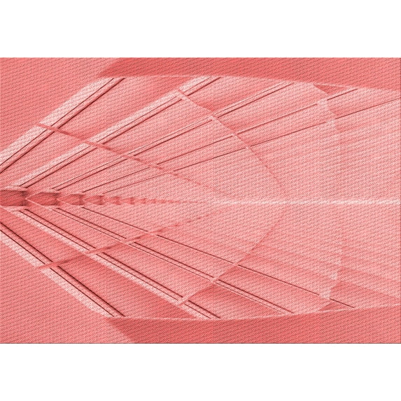 Ahgly Company Indoor Rectangle Patterned Pastel Pink Area Rugs, 7' x 9'