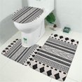 thumbnail image 2 of White Geometric Diamond Chevron Pattern Bathroom Rugs Sets 3 Piece,Toilet Cover Set,Absorbent Non Slip Bathroom Mats Sets with U-Shaped Contour Rug Toilet Rug Set, 2 of 5