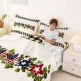thumbnail image 4 of Manfei USA Flag Star Eucalyptus Bed Sheets, Farmhouse Plaid Full Size Sheets, Red White Black, Black Reversible 4-Piece (1 Flat Sheet, 1 Fitted Sheet and 2 Pillowcases), 4 of 6