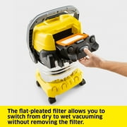 Karcher Shop Vacuum, WD 6 PS, Wet and Dry Vac, Blower Feature, Power Tool Adapter, Heavy Duty - 8 Gallon