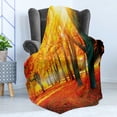 thumbnail image 4 of Colorful Soft Flannel Fleece Throw Blanket, Landscape Image of Foliage and Trees at Autumn Season Designed in Warm Tones, Cozy Plush for Indoor and Outdoor Use, 70" x 90", Multicolor, by Ambesonne, 4 of 5