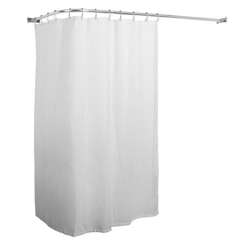 L Shaped Fixed Shower Curtain Rod, Shower Curtain Dimensions Height