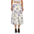 thumbnail image 3 of WTOBBY Women's Bohemian Floral Pocket Skirt Solid Color High Waist Maxi Skirt Casual Beach Skirt with Elastic Waist Drawstring Tiered Flowy Long Skirt for Summer,Beige L, 3 of 4