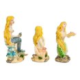 thumbnail image 3 of Nautical Sea Blonde Haired Mermaids with Colorful Tails Mini Figurines Set of 3, 3 of 6