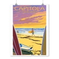 thumbnail image 2 of Capitola, California, Surfers at Sunset (9x12 Wall Art Print, Home Decor), 2 of 3