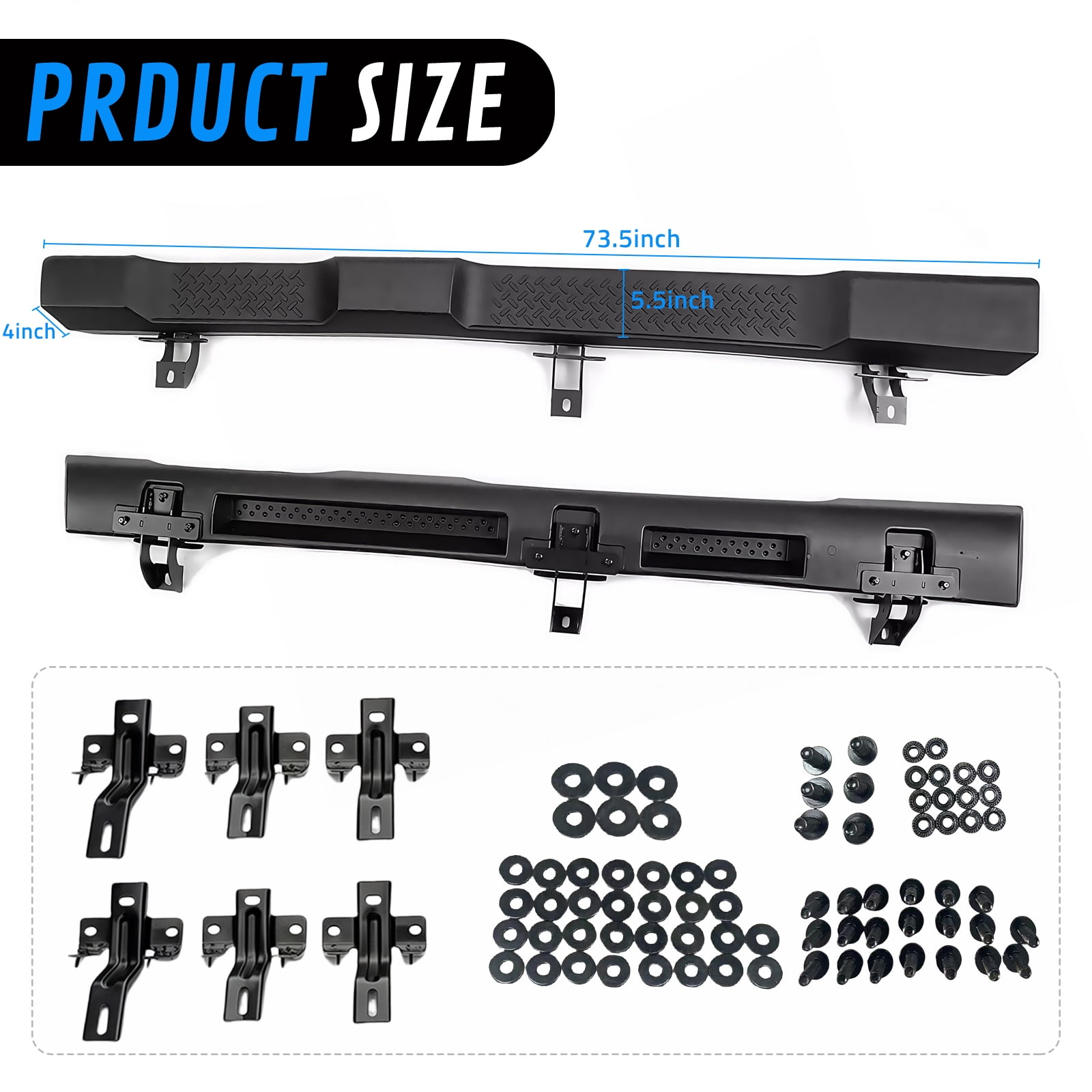 WheelX Running Boards Compatible with 2007-2018 Jeep Wrangler JK 4 Door, Nerf Bars, Black Side Steps