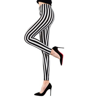 Black & White Striped Leggings
