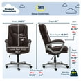 thumbnail image 2 of Serta Benton Executive Big and Tall Office Chair, Ergonomic Computer Chair with Layered Body Pillows, Contoured Lumbar Zone, Faux Leather, Chestnut Brown, 2 of 26