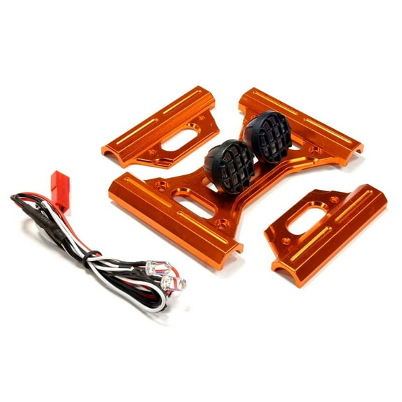 Integy RC Toy Model Hop-ups C25536ORANGE Alloy Roll Cage Front Cross Brace w/ LED Spot Lights for HPI Baja 5B & 5B2.0