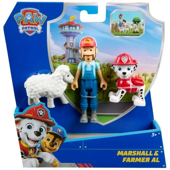 Paw Patrol Marshall & Farmer Al Figure Set (with Sheep)