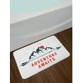 thumbnail image 2 of Saying Bath Mat, Mountains Full Moon Sky with Flying Gulls Words Adventure Wanderlust, Plush Bathroom Decor Mat with Non Slip Backing, 29.5" X 17.5", Blue Grey, by Ambesonne, 2 of 2