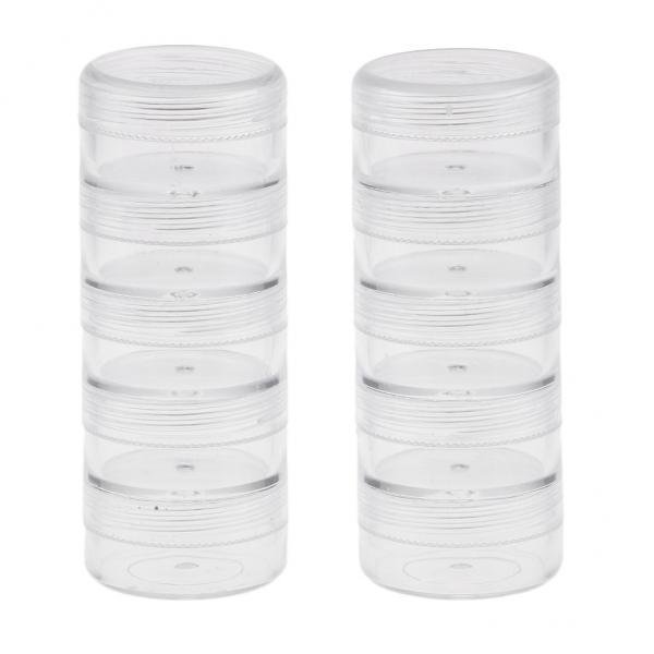 GUOOL 4X 10 Stackable Screw Top Jar Stacking Container, Balm, Crafts, Cream, Glitters