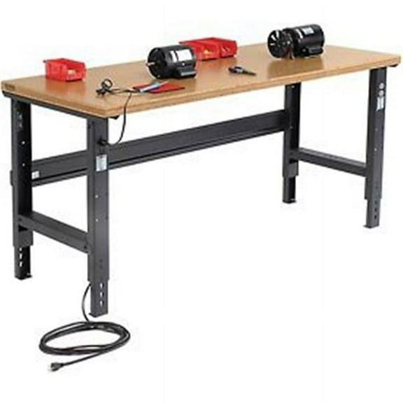 72 x 36 in. Shop Top Safety Edge Workbench with Adjustable Height - Black