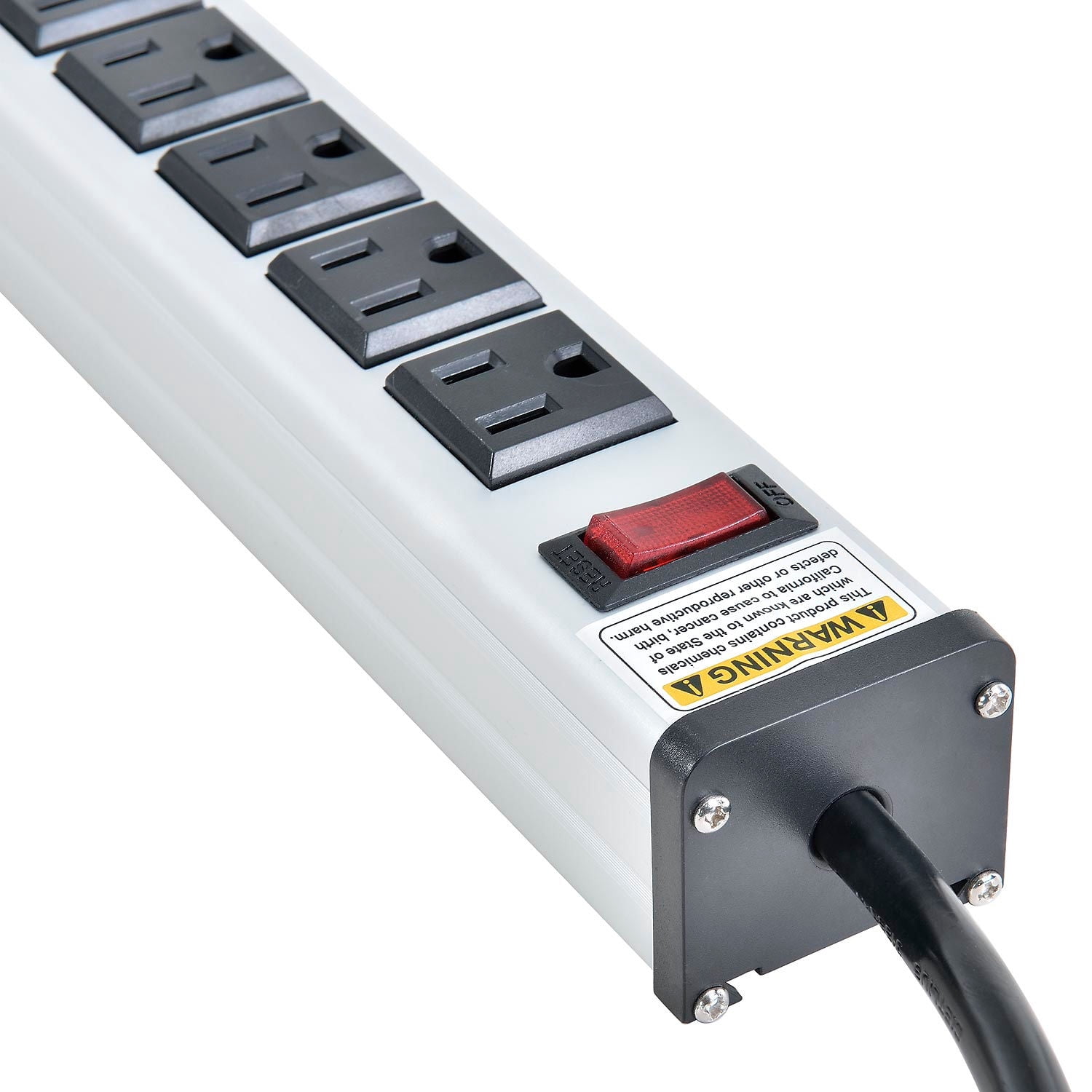 12" 6 Outlet Aluminum Power Strip with 6-ft Cord ETL/cETL