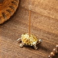 thumbnail image 6 of Metal Turtle Incense Burner Holder for Slender Sticks - Compact Brown and Golden Ornament for Home or Office Use, 6 of 6