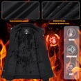 thumbnail image 3 of YUCOLEN Men's Winter Thick Fleece Lined Warm Jacket Casual Trucker Work Coat with Multi Pockets Zip Black 2XL, 3 of 6