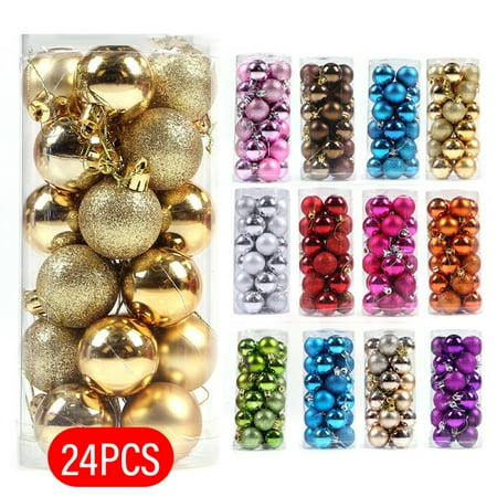 

YDxl 24Pcs Christmas Ball Delicate Reble High Gloss Xmas Tree Decor Ball Pendant Home Decor