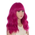 thumbnail image 6 of RightOn Hot Pink Wig  Bob Curly Hot Pink Wig Cosplay Wig with Bangs Cosplay Costumes Party Wig, 6 of 8