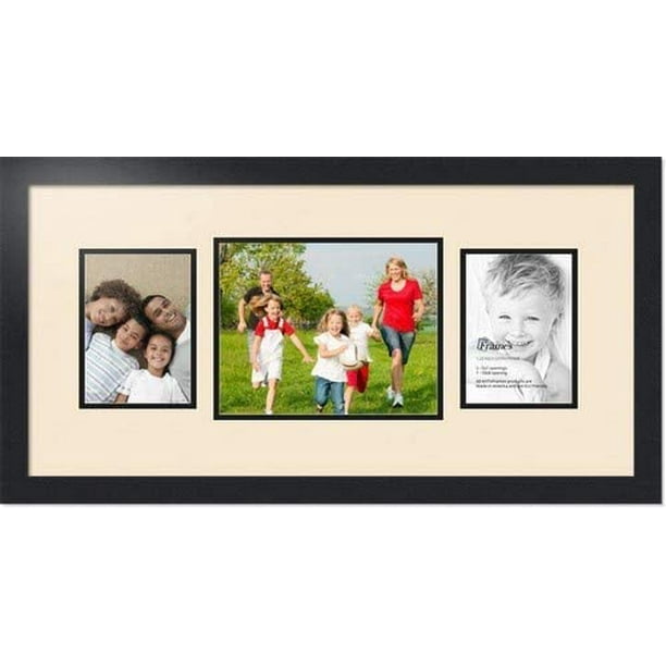 collage photo frame double mat with 1 8x10 and 2 5x7 openings and