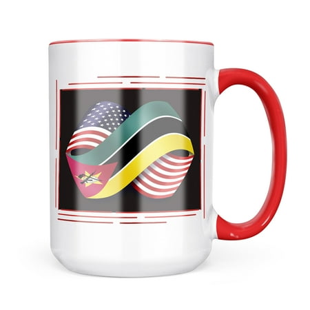 

Neonblond Friendship Flags USA and Mozambique Mug gift for Coffee Tea lovers