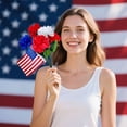 thumbnail image 6 of Yhmxh Patriotic Artificial Flowers with USA Flag, Memorial BouquetRed White and Blue Cemetery Flowers for Grave, 4th of July Memorial Day Independence Day Veterans Home Decoration, 6 of 6