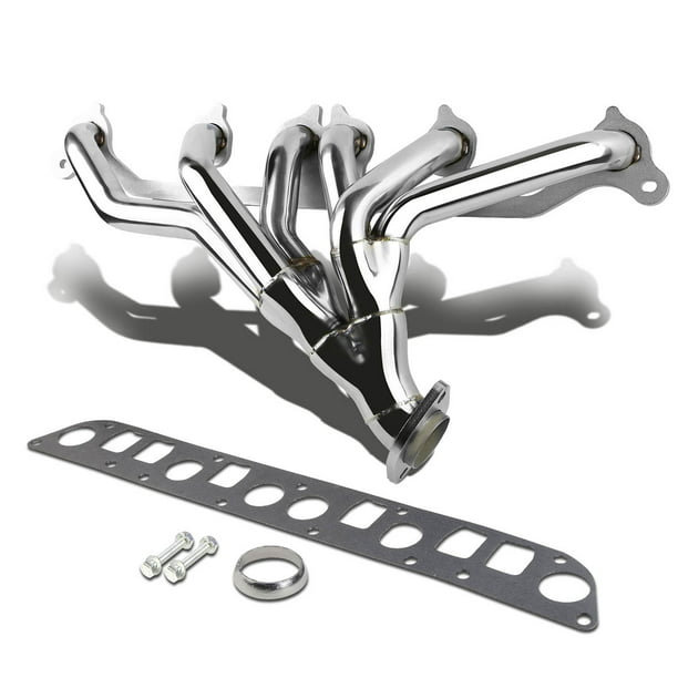 DNA Motoring HDS-JC9140 For 1991 to 1999 Jeep Wrangler Cherokee Stainless  Steel Exhaust Header Kit (Polished Chrome) YJ TJ XJ ZJ 92 93 94 95 96 97 98  