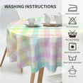 thumbnail image 3 of Easter Buffalo Plaid Check Tablecloth Round 60 Inch Colorful Checked Gingham Decorative Table Cloth Washable Wrinkle Stain-Resistant Polyester Spring Holiday Farmhouse Table Cover For Party Dinner, 3 of 5